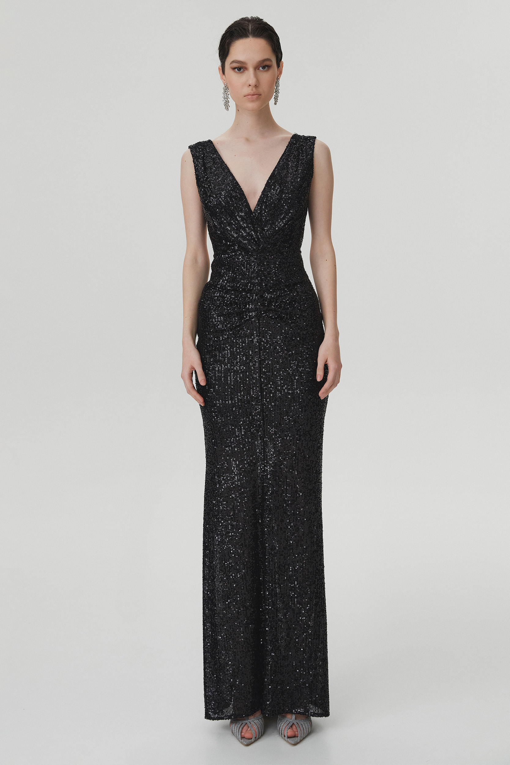 All eyes on you black sequin gown